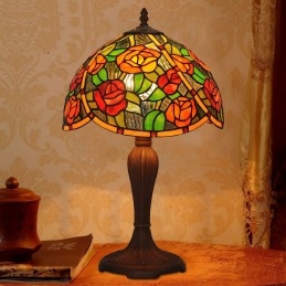 Stolní vitrážová lampa Rose...